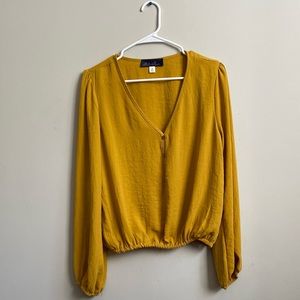 Francesca’s Blue Rain Long Sleeve Boho Top